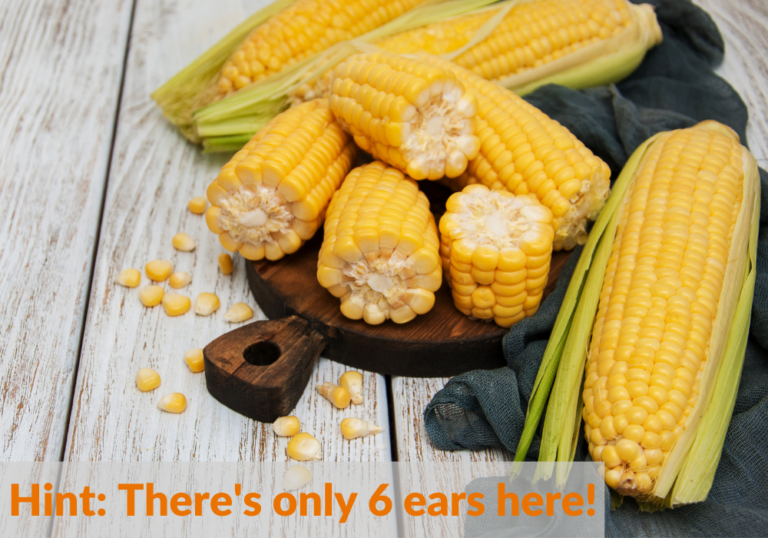 Hint: There's only 6 ears of corn here! Hint: There's only 6 ears of corn here!